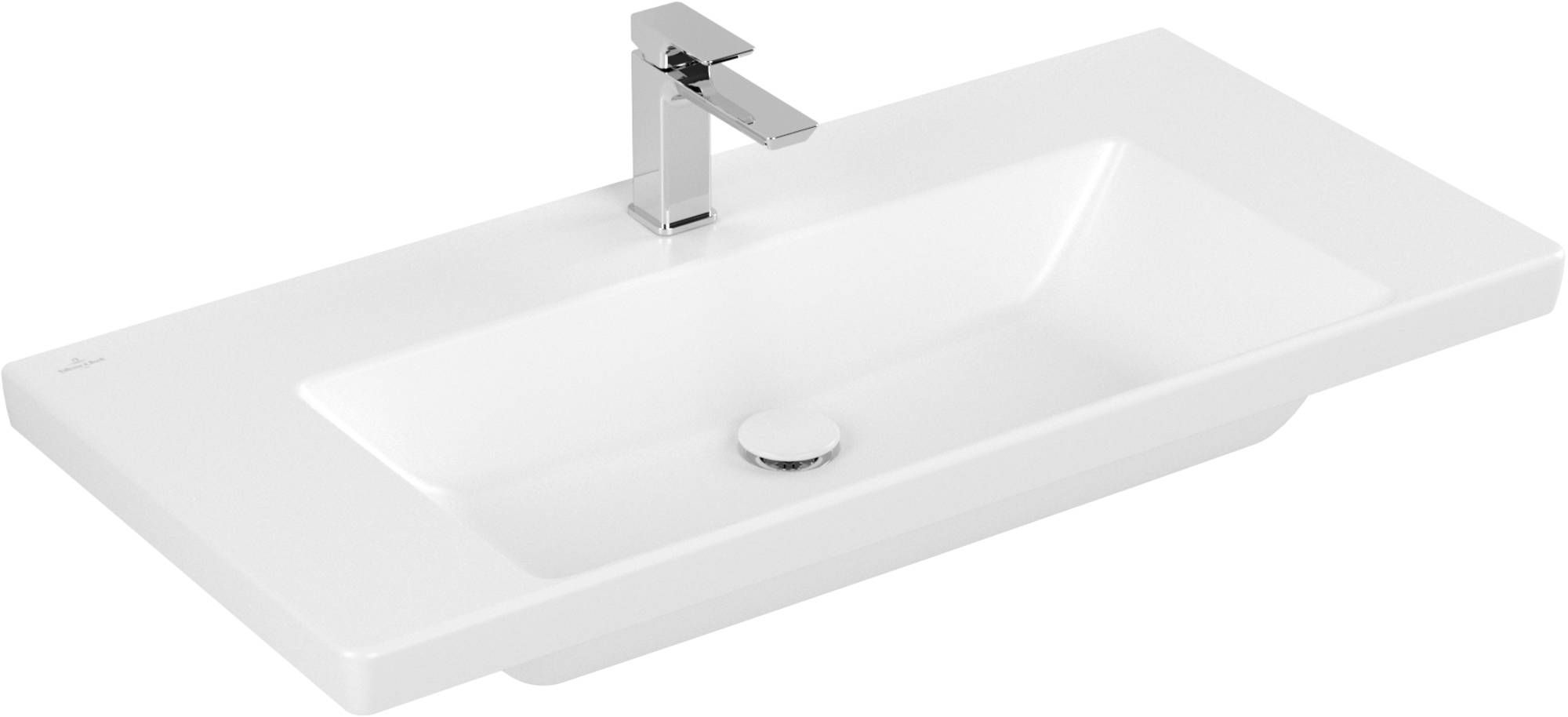 Villeroy & Boch Subway 3.0 Wastafel - 1000x470 mm - Stone White - Zonder overloop - Met kraangat