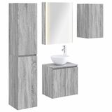 vidaXL Badkamerkast - set - 5 - st - Grijs - Sonoma - Bewerkt - hout