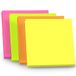 WAYTEX 400 zelfklevende notities, herbruikbaar, 4 blokken met elk 100 sticky noten, vierkant, 75 x 75 mm, 4 neonkleuren