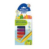 Pelikan 700825 waskrijtjes griffix, 8 stuks gesorteerd in kartonnen etui, voor links- en rechtshandigen, 1 stuk