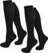NORMANI 2 paar compressiekniekousen voor op reis, zwart, maat 47-50, unisex, katoen/polyamide/elastaan