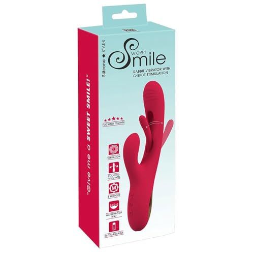 Sweet Smile Konijnvibrator met G-spotstimulatie voor damen Rood/Goud 24,2 cm