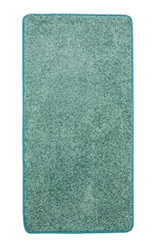 Misento Shaggy hoogpolig tapijt voor de woonkamer, langpolig, getest op schadelijke stoffen, 100% polypropyleen, aqua 67 x 140 cm