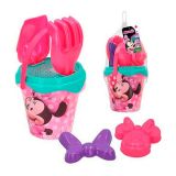 Colorbaby Cube de jeu Minnie avec tamis, râteau, pelle et 2 moules 14 cm