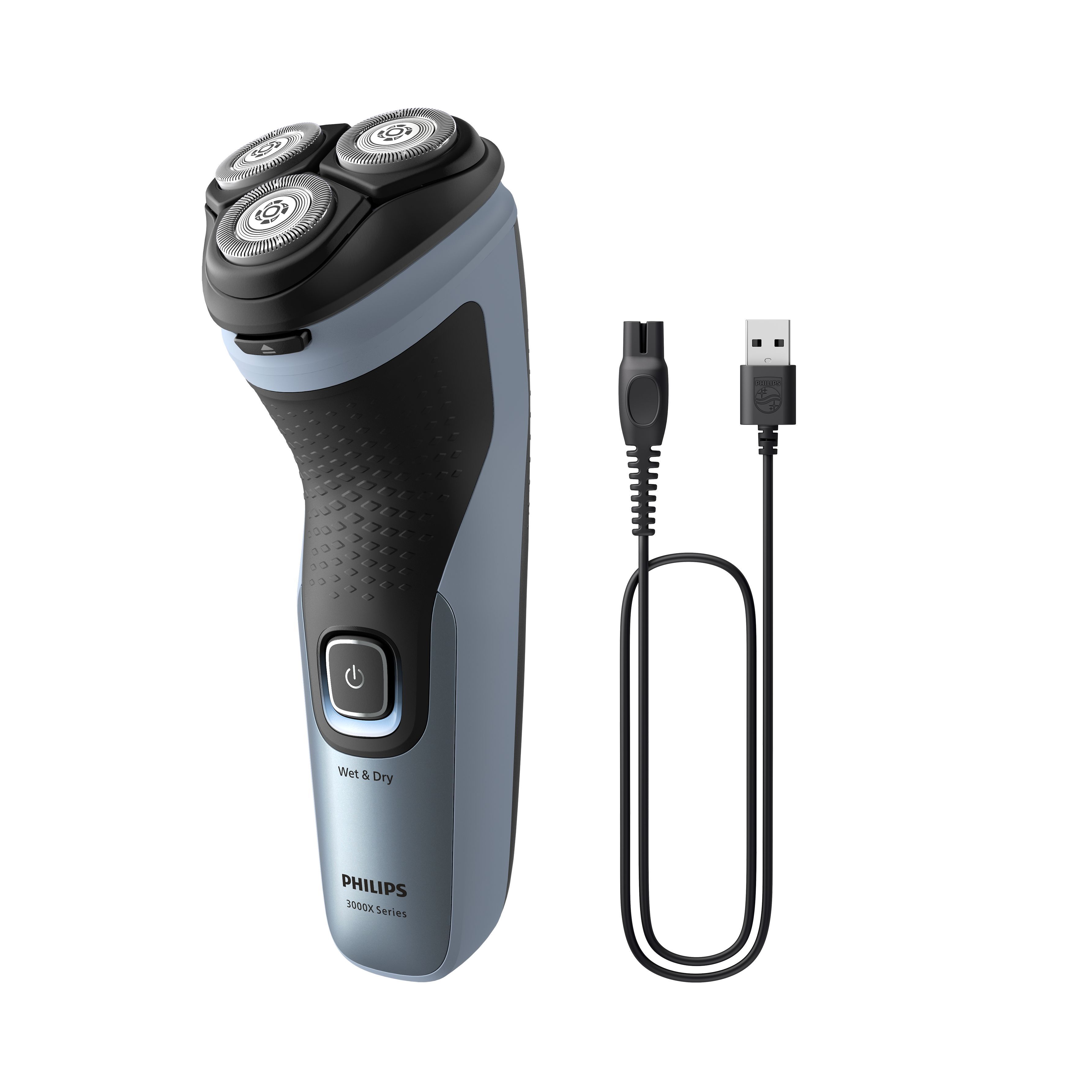 Philips Shaver 3000X Series X3053/00 - Wet & Dry Electric Shaver - Black/Blue