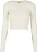 Urban Classics Ladies Short Rib Knit Twisted Back Longsleeve top - XXL - Ivoorkleurig