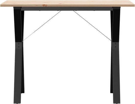 vidaXL Eettafel Y-frame 100x50x75 cm massief grenenhout en staal