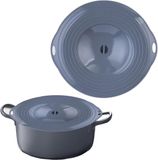 Sans marque Universel Couvercle en silicone pour casseroles et marmites, protection anti-éclaboussures pour accessoires de cuisine, parfait pour la cuisson et la conservation (Gris)