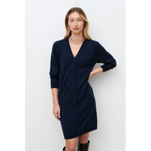 Caroll wollen gebreide jurk marineblauw