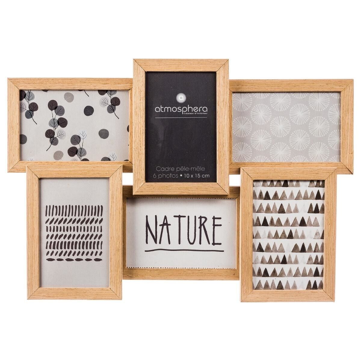 Atmosphera Fotolijst Collage - 6 foto's - Natuurlijk Hout
