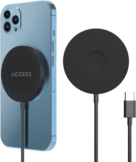 Accezz Draadloze Oplader - Geschikt voor MagSafe - Snellader 15W - USB C Kabel