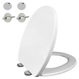 StarTech O-vormige toiletzitting met automatische zittingverlaging, geluidsarm, open voorkant, versterkt PP-kunststof, wit