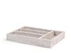 H&h Bestekhouder 4 plaatsen van wit rotan 34 x 24 x 5 cm