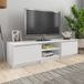 Maison Exclusive - Meuble TV, laqué blanc, 140x40x35,5 cm, en panneau de particules