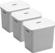Sunware Sigma Home Opbergboxen met Deksel - 3 Stuks - 25 Liter - Lichtgrijs - Kunststof - 35 x 25 x 36 cm