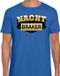 Bellatio Decorations Nachtbraker Nachtbraker fun/tekst t-shirt blauw voor heren - Verkleden als nachtbraker outfit / carnaval XL