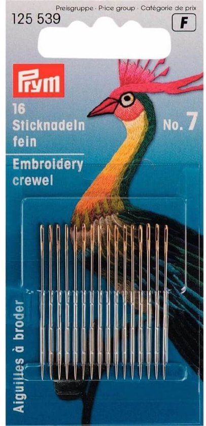 Prym Borduurnaald Crewel Fijn N°7 16 stuks Zilver Metaal