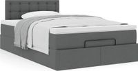 Maison Exclusive - lit plateforme avec matelas, gris foncé, 120x190 cm, textile