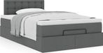 Maison Exclusive - lit plateforme avec matelas, gris foncé, 120x190 cm, textile