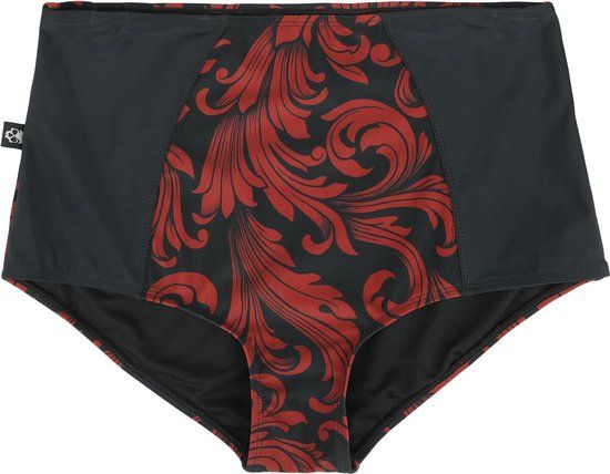 Black Premium by EMP Zwart/Rood Bikinibroekje Hoge Taille - Dames - S
