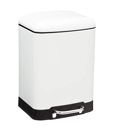INSTANT D O Afvalemmer, 6 l, metaal, mat, stille sluiting, groot pedaal, wit