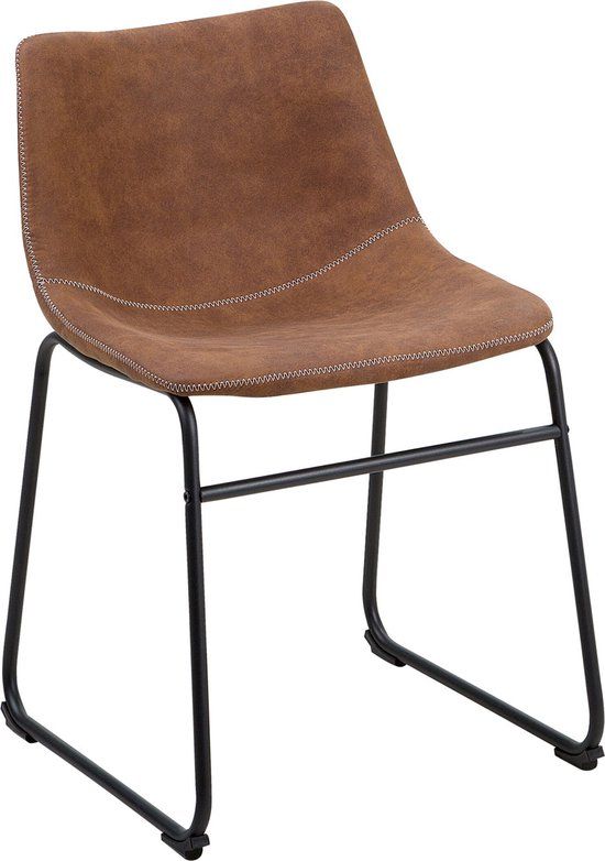 Beliani BATAVIA Eetkamerstoel - Bruin - Set van 2