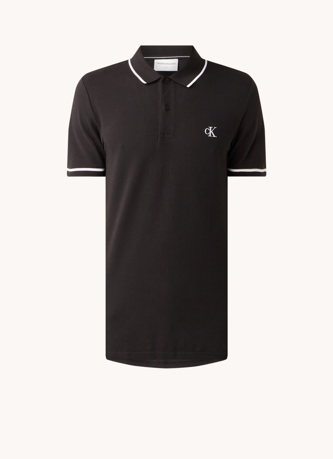 Calvin Klein Regular fit polo van piqué katoen met logoborduring - 8719852956145