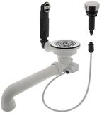 Blanco Draaiknop retrofitset 3 1/2 inch passend bij blanco spoelbakken, verchroomd roestvrij staal