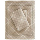 Sleep Philosophy True North Cozy Flanel Warm 100% Katoenen Laken - Nieuwigheid Print Dieren Sterren Leuke Ultra Zachte Koud Weer Beddengoed Set, Twin XL, Tan Plaid 3 Stuk