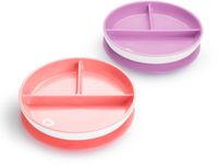 Munchkin Bordjes met Zuignap - Anti-Slip - Vaatwasser- en Magnetronbestendig - Per 2 Stuks - Vanaf 6 Maanden - Paars/Roze