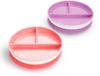 Munchkin Bordjes met Zuignap - Anti-Slip - Vaatwasser- en Magnetronbestendig - Per 2 Stuks - Vanaf 6 Maanden - Paars/Roze