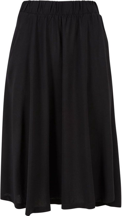 Urban Classics Viskose Dames Midirok - zwart - XL