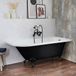 Hudson Reed Oxford Semi-freestanding Corner Bath Classic 168.5cm x 75cm - Midnight Black (Black), with Black Bath Feet