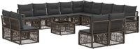 vidaXL Tuinbankenset 14 st Grijs poly rattan