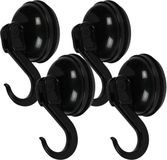 Benson Ophanghaakjes - Zwart - 4 Stuks - Kunststof - Draagkracht 2 kg