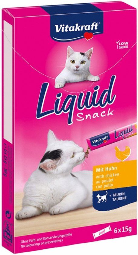 Vitakraft Liquid Snack - Kip - Kattensnack - 6 stuks