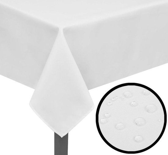 vidaXL Tafelkleden wit 5 stuks 250 x 130 cm