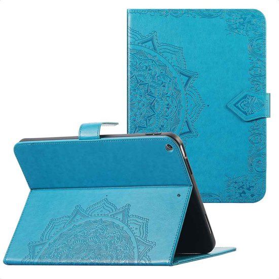 imoshion Tablet Hoes - Geschikt voor Apple iPad Air 2 (2014) / Air 1 (2013) / 6e generatie (2018) 9.7 inch / 5e generatie (2017) 9.7 inch - Mandala tablet Bookcase - Turquoise