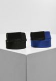 Urban Classics - 2-pack Kinder Canvas riem - Zwart/Blauw