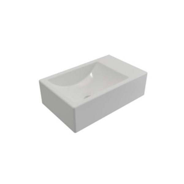 Plieger Houston fontein m. bak links zonder kraangat 37x23cm mat wit