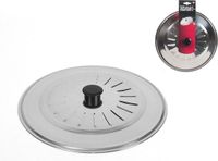 Gerimport Universele spatdeksel/pannendeksel voor pannen - RVS - 22 cm