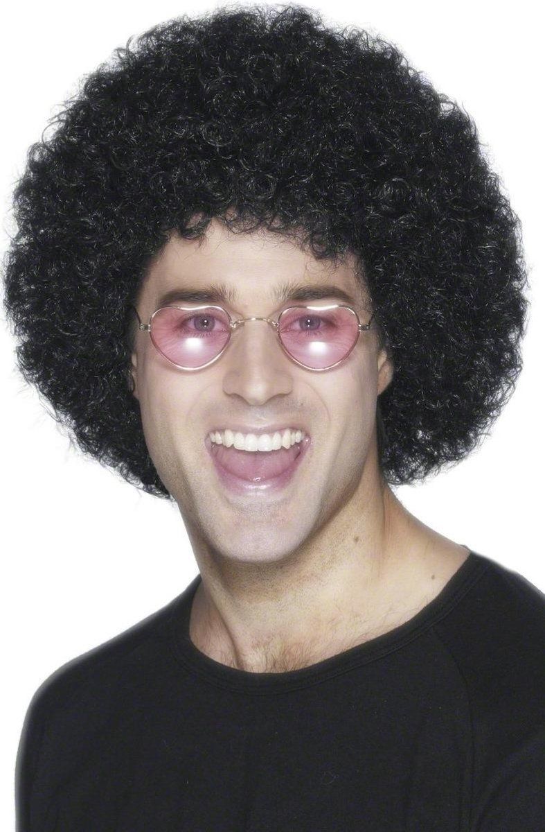 Smiffys 70s Disco Fever Afro Wig - Black - Polyester