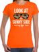 Bellatio Decorations Sunny Side Feest T-shirt / Shirt Look at the Sunny Side of Life voor Dames - Oranje - M