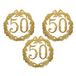 Merkloos / Sans marque Ophang Jubileum cijfer 50 jaar - 3x stuks - Dia 24 cm - Muur/wand versieringen - Abraham/Sara thema feestartikelen
