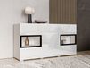 Commode BABEL 2 portes et 3 tiroirs blanc/blanc laqué avec éclairage