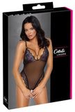 Cottelli Lingerie Stijlvolle Body Ouvert met Open Kruis Zwart L