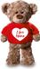 Bellatio Decorations Pluche Teddybeer met I Love Mama Hartje T-shirt - 24 cm - Cadeau - Moederdag / Verjaardag