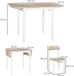 Ensemble de salle à manger triangulaire – 3 pièces – Pliable – Gain de place – MDF + cadre en acier – Naturel + blanc