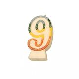 Verjaardagskaarsen N.9 - Frosted 9 Cm White Wax - 24 stuks