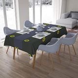 Bonamaison Tafelkleed, Anti-Mold, Sneldrogend, Waterdicht, 100% Polyester Tafellaken, Neon Geel, Rook, 140 x 200 Cm